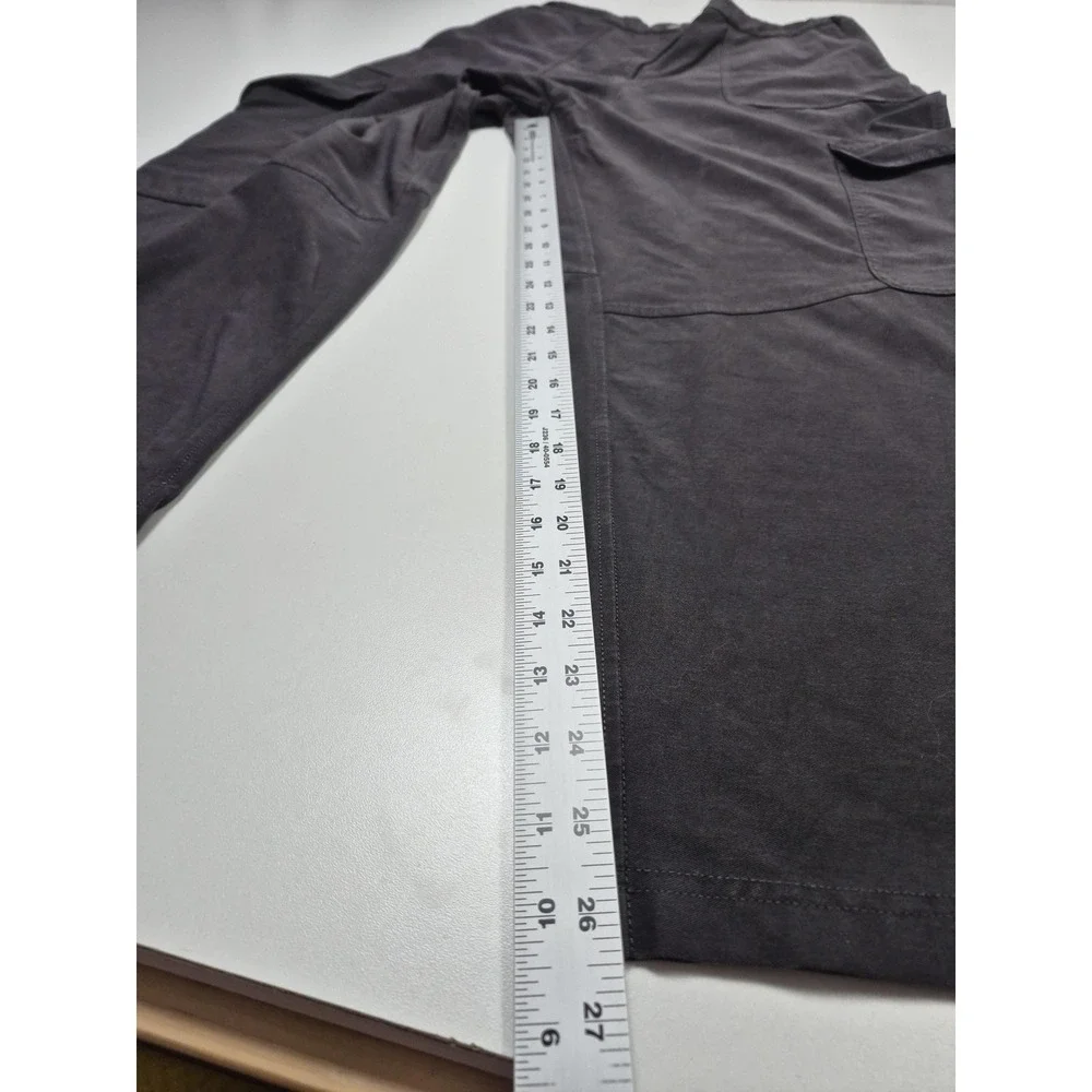 Lululemon Cargo Pants Womens 31x27 Gray Relaxed Elastic Waist Canvas Travel